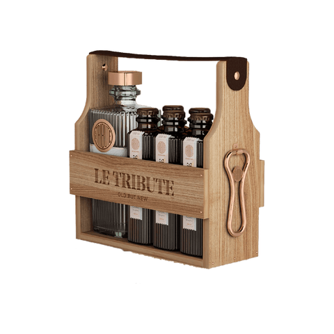 Le Tribute Gin Holzbox mit 6 Tonic - 70cl | wein&mehr