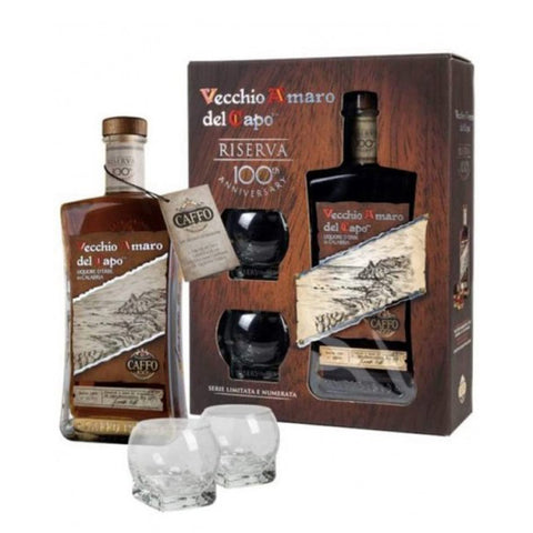 Vecchio Amaro del Capo Riserva mit 2 Gläser - 70cl