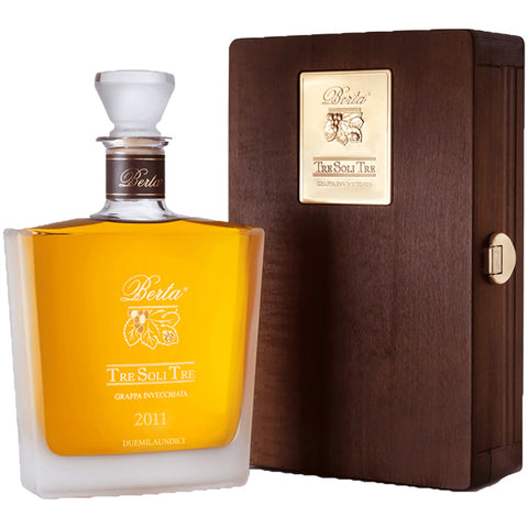 Grappa Berta Tre Soli Tre in Holzkiste - 70cl